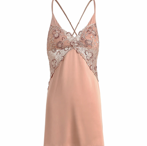 Lace Embroidered Backless Ladies Sleepwear Nightdress