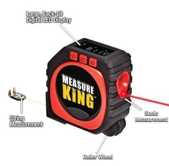 3-IN-1 MEASURE KING - Digital Laser Tape Measure String Sonic & Roller Mode Measuring Tool
