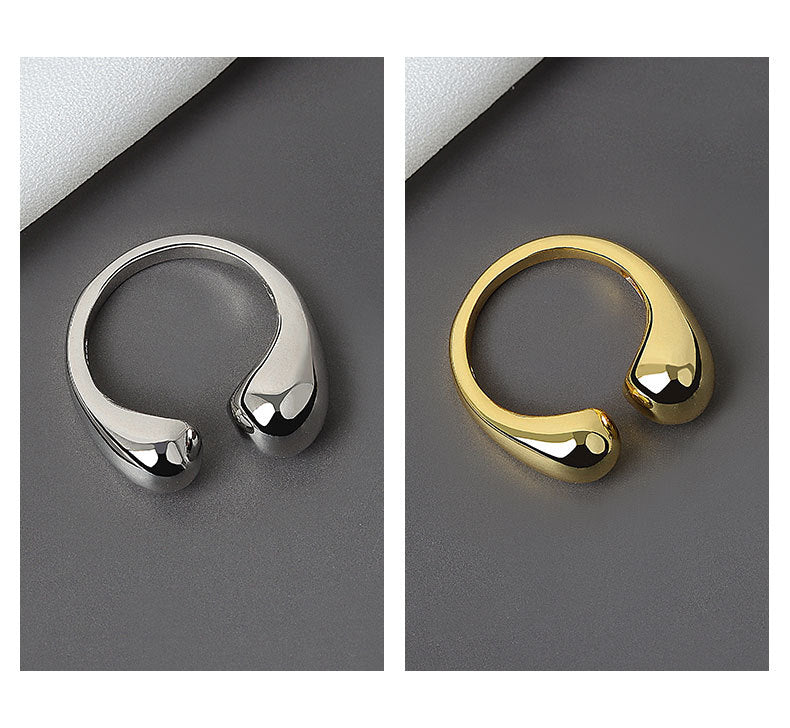 Double Ball Beads Opening Ring (Gold or Silver)