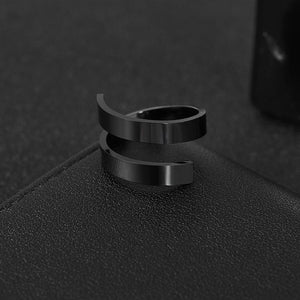 Open image in slideshow, Black Hiphop Modern Double Layer Ring
