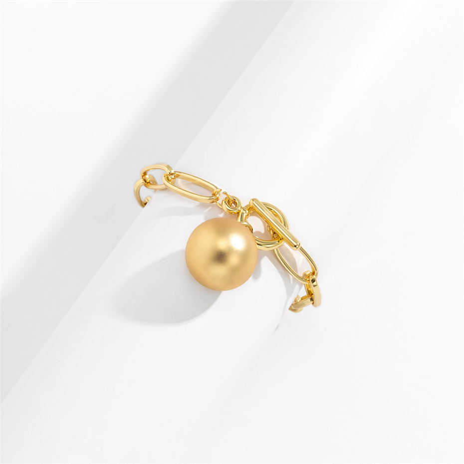 Gold Chain Bracelet with a  Buckle Ball Sphere