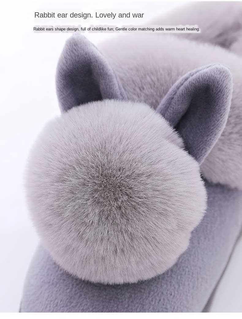 Cute Rabbit Ear Fluffy Slippers