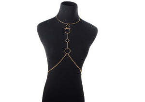 Open image in slideshow, Sexy Cross Night Circle Body Chain Necklace (Gold or Silver)
