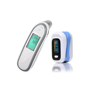 Open image in slideshow, Digital Fingertip Oximeter And Infrared Thermometer Kit
