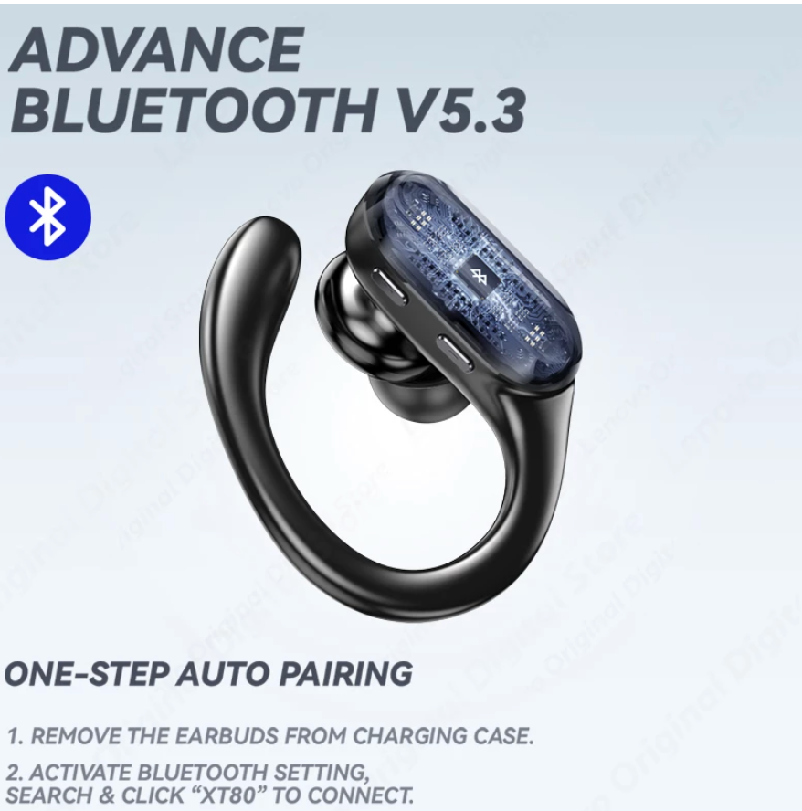 Lenovo XT80 Bluetooth Earhooks Earphones