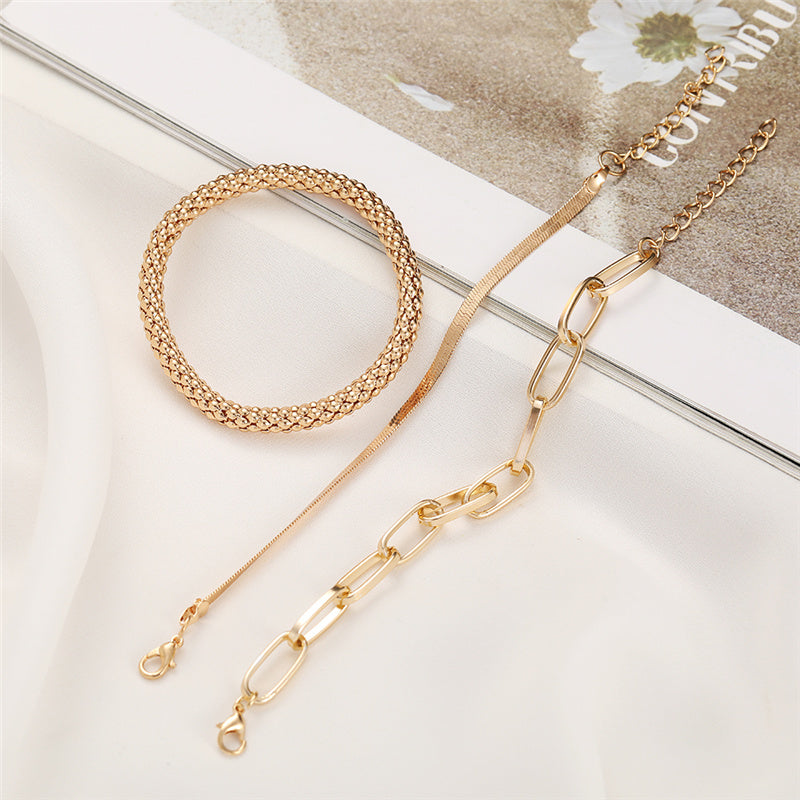 3PCS/Set Fashion  Bracelets Bangles For Women (Gold or Silver)