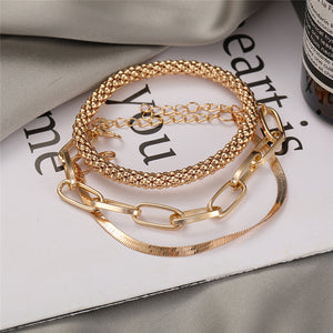 Open image in slideshow, 3PCS/Set Fashion  Bracelets Bangles For Women (Gold or Silver)
