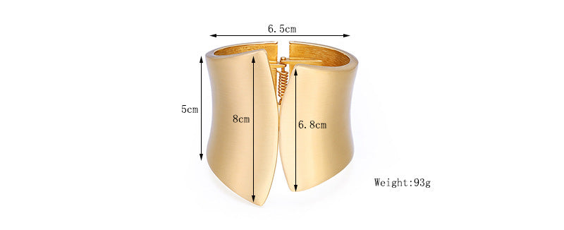 Gold Hiphop Wide Opening Asymmetric Bangle