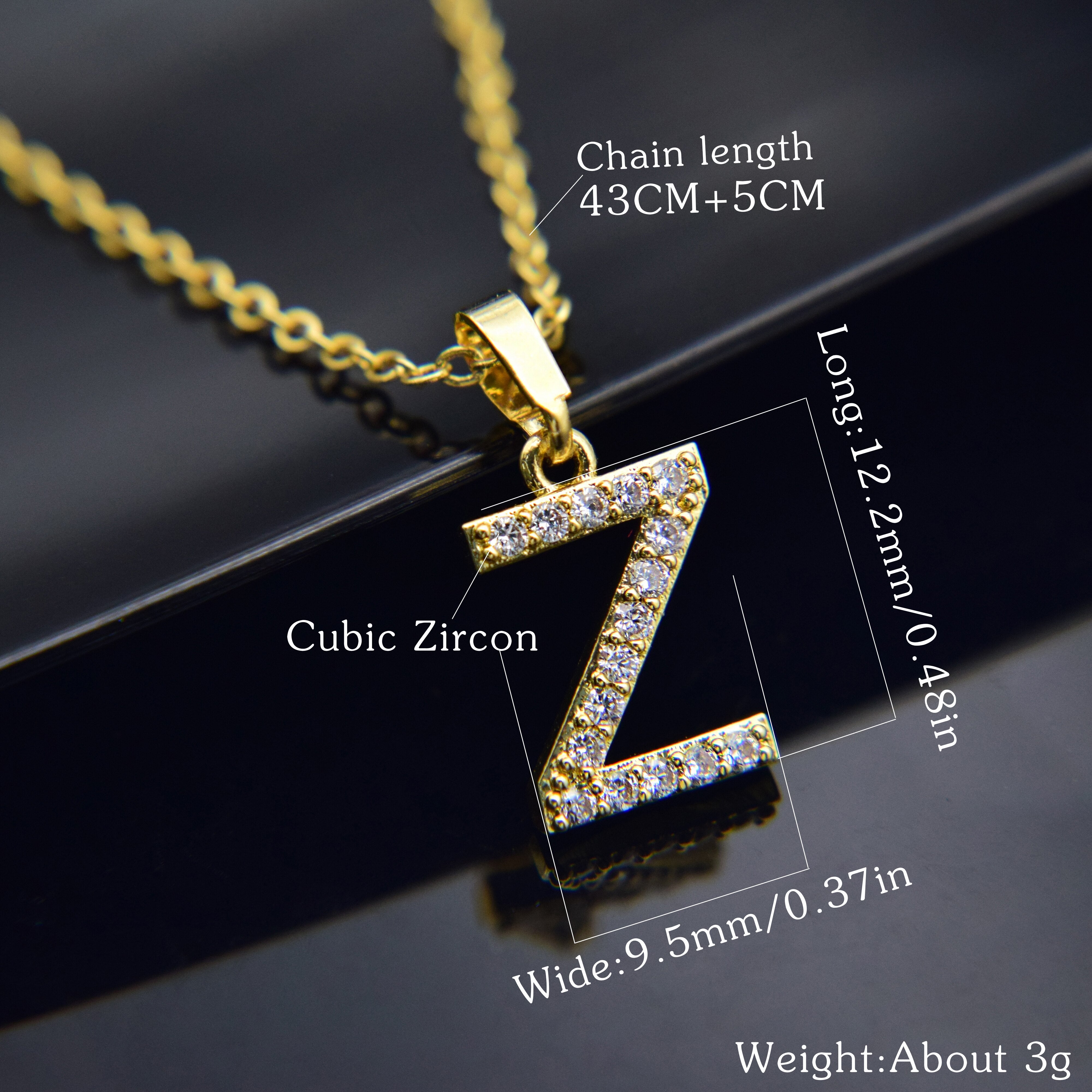 Cubic Zircon Alphabet Pendants Gold Silver Color Copper Mini A-Z Letter Pendant Necklace Shinning 26 Initial Collares Jewelry