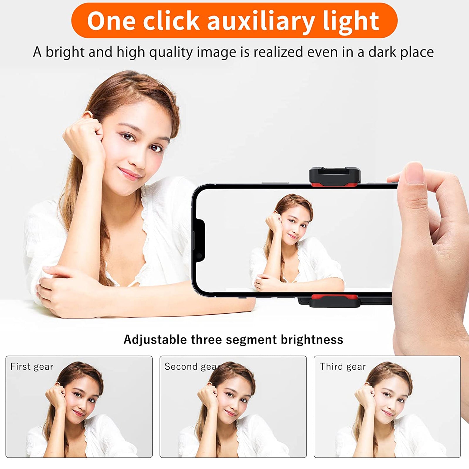Handheld Phone Grip with Fill Light