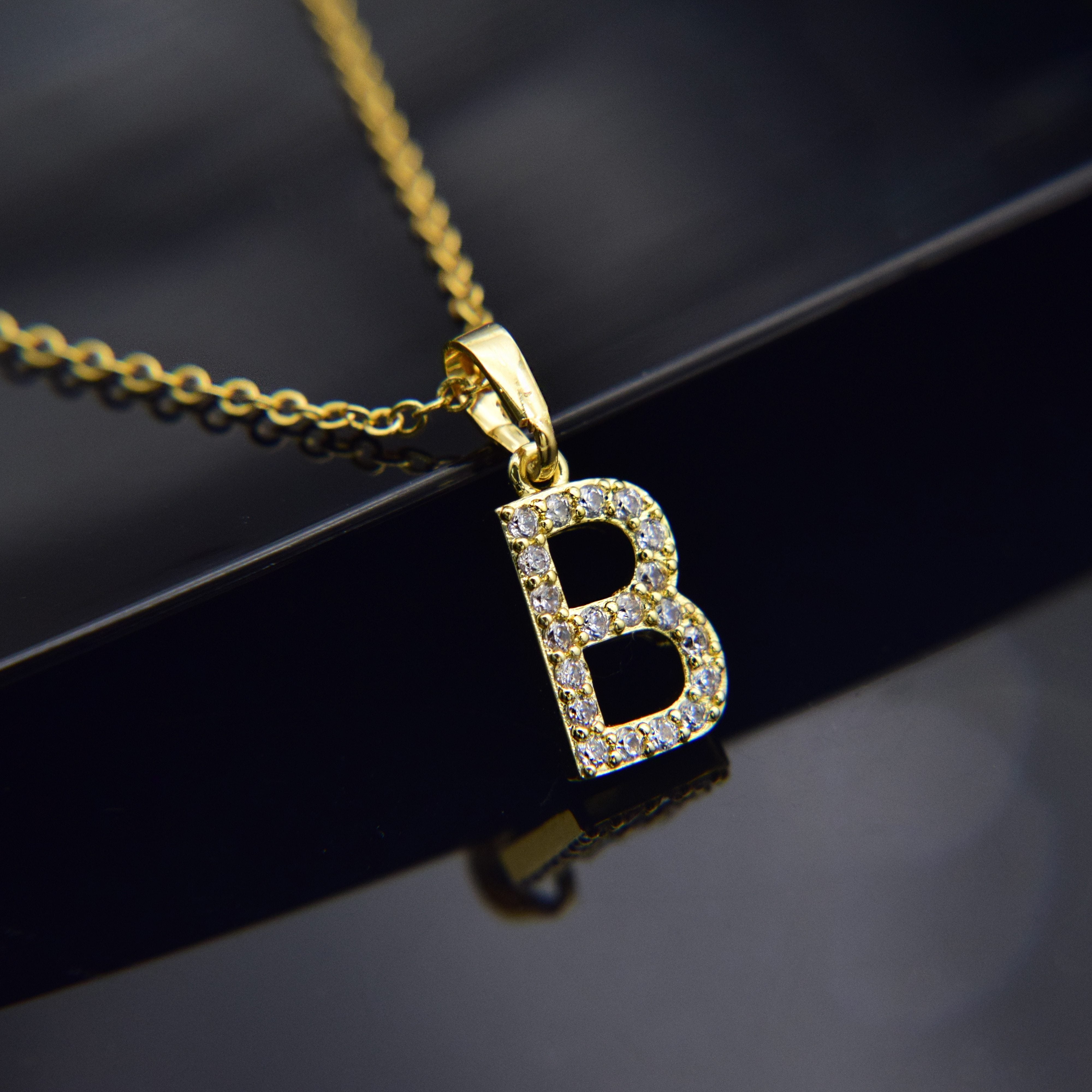 Cubic Zircon Alphabet Pendants Gold Silver Color Copper Mini A-Z Letter Pendant Necklace Shinning 26 Initial Collares Jewelry