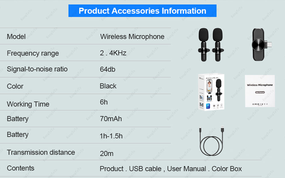 Wireless Microphone Portable Mini Mic Kit