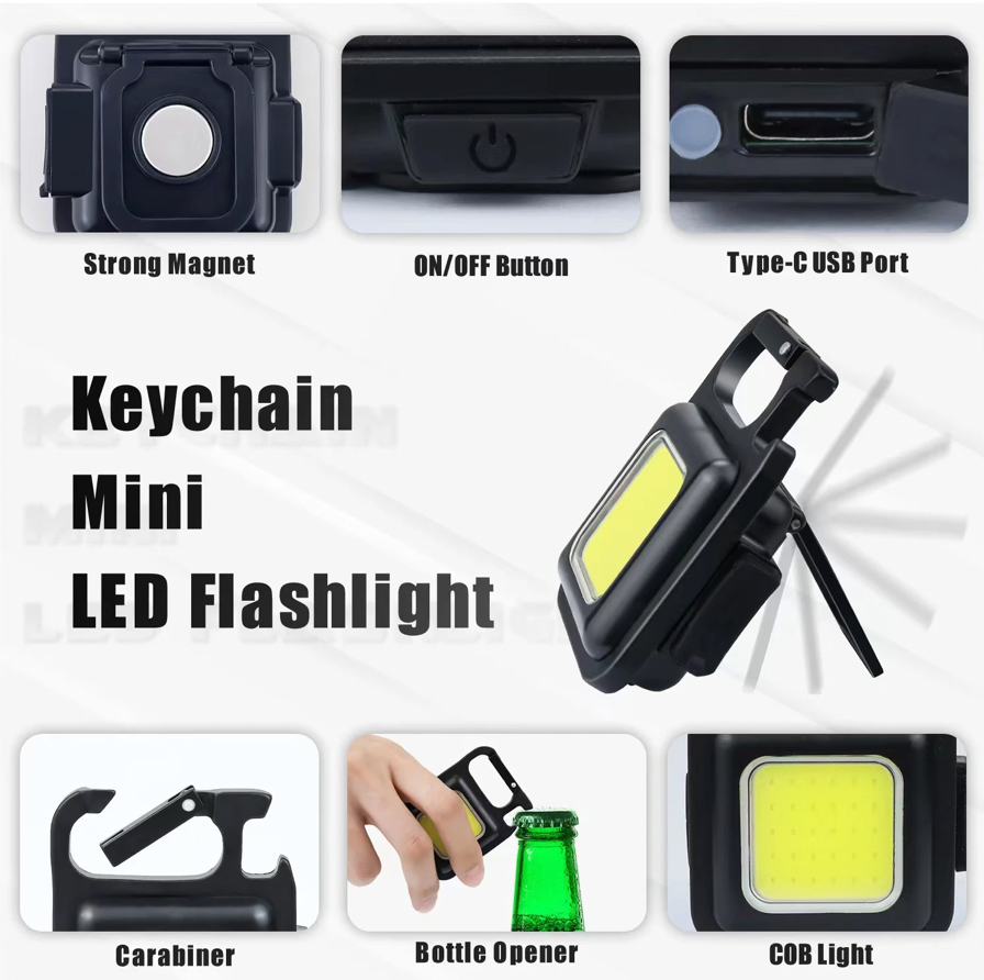 Mini Glare COB Keychain Light