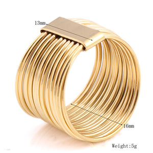 Gold Tension Setting Multilayer Strand Ring