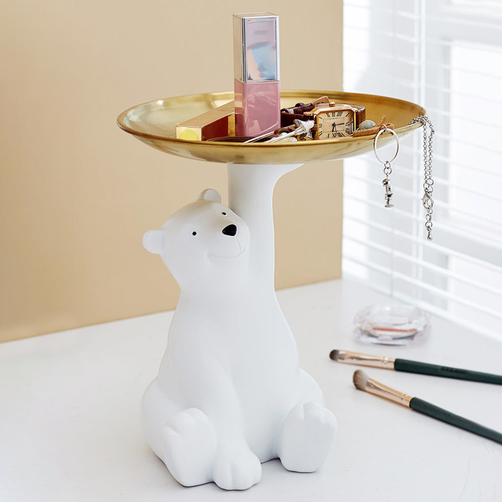 Polar Bear Figurine Tray Organizer