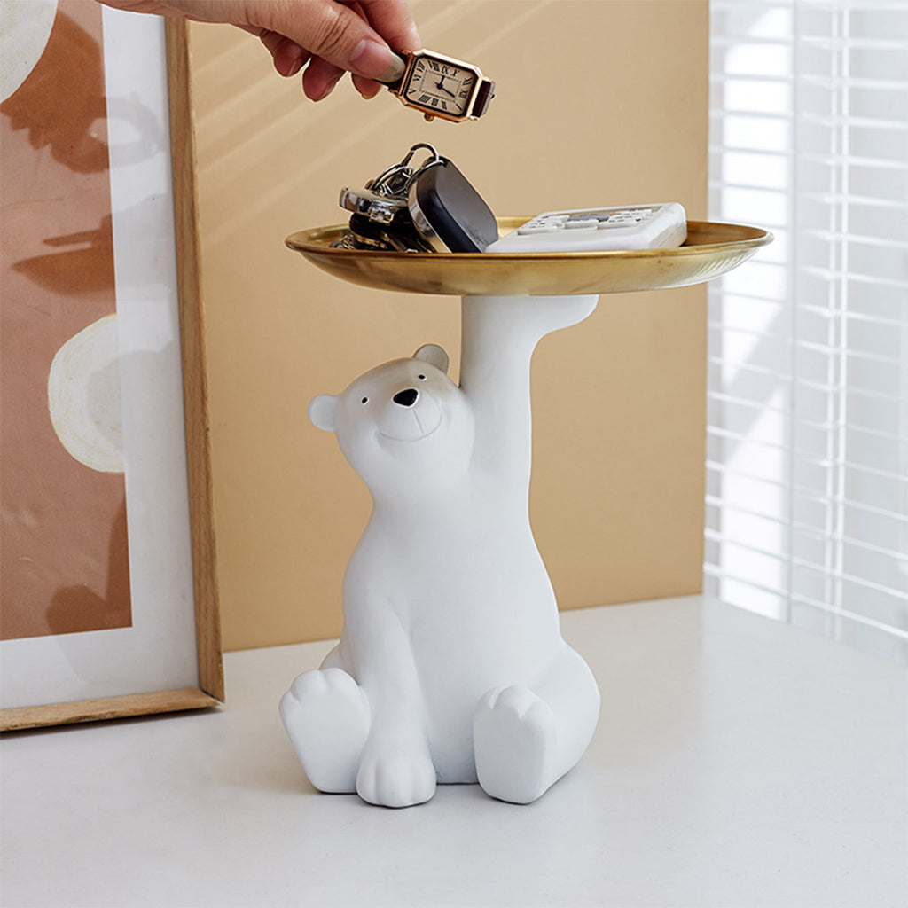 Polar Bear Figurine Tray Organizer