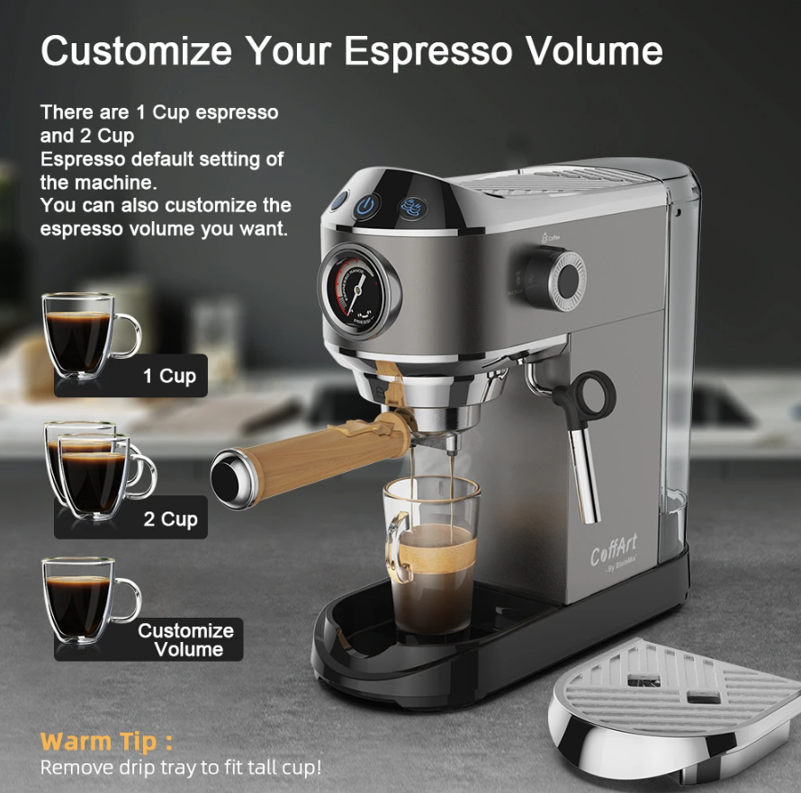 20 Bar Semi Automatic Powder Coffee Machine