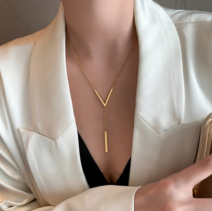 V-Shaped Long Sexy Clavicle Gold Necklace