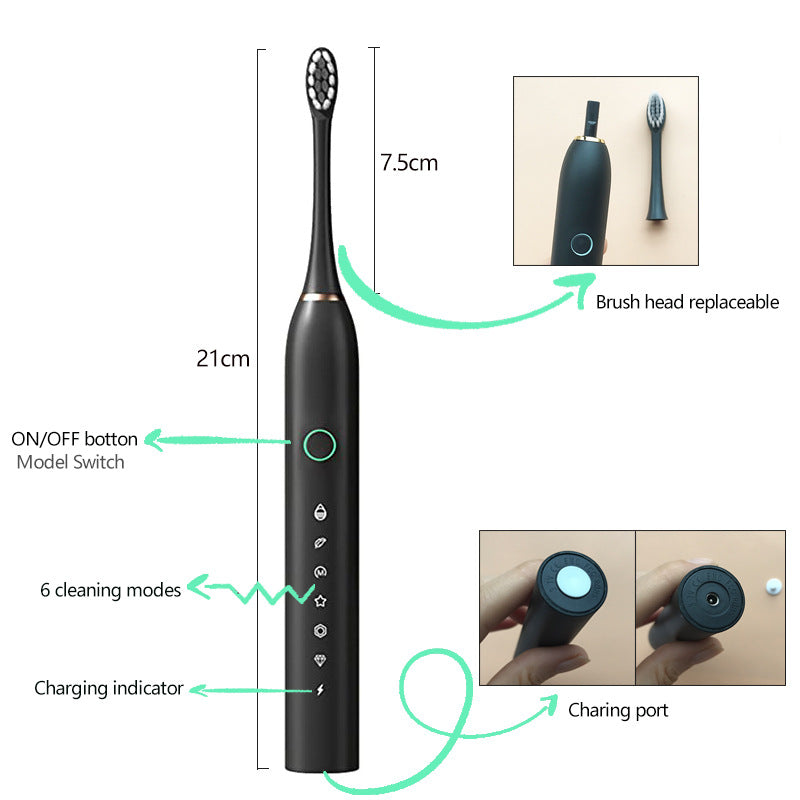 Sonic Electric Toothbrush (8 Heads Included)