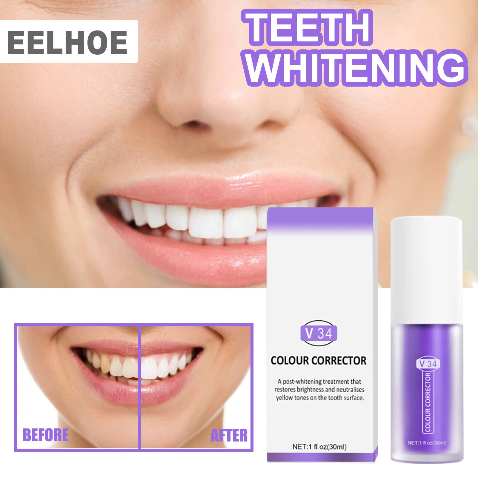 V34 Teeth Whitening Toothpaste
