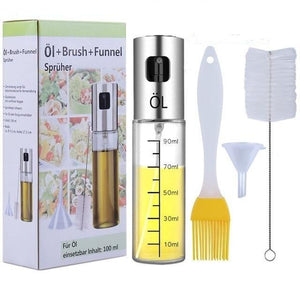 Oil Dispenser Bottle & Brushes (4 items)